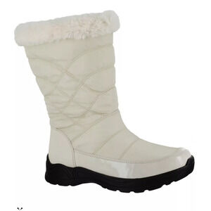 EASY SPIRIT Womens Waterproof Fur Mid Calf Snow Winter Rain Flat Boot Sz 7 M